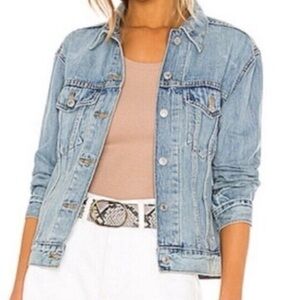 90s Vintage Levi's Ex-Boyfriend Trucker Jacket Denim light Blue SMALL